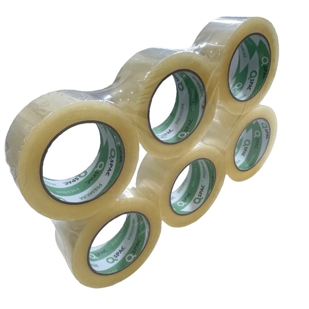 QSPARC 6 Rolls Clear Packing Tape 2.0 Mil 1.89" x 109.4 YDS Shipping & Moving - Picture 2 of 6